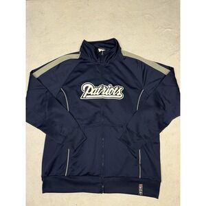 NFL Team Apparel New England Patriots Blue Full Zip Track Jacket Size Large